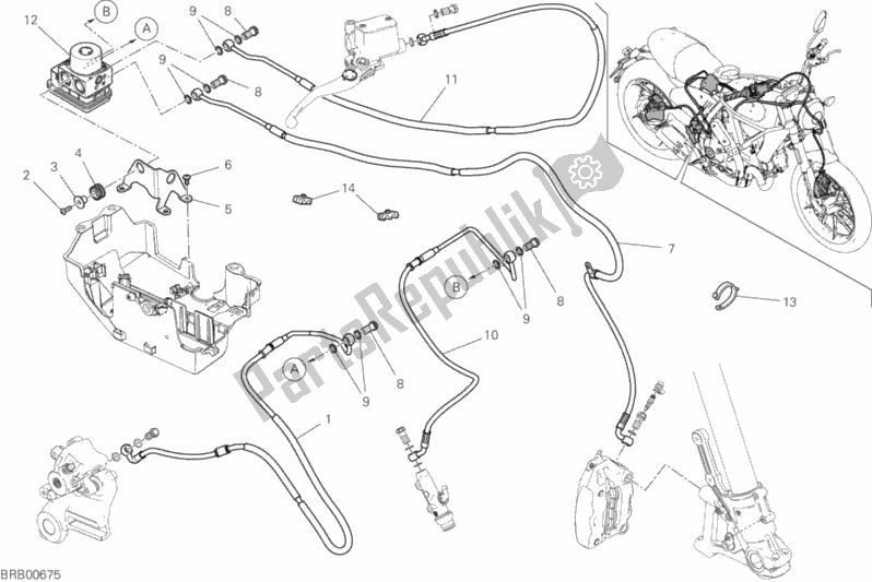 Tutte le parti per il Impianto Frenante Abs del Ducati Scrambler Full Throttle USA 803 2019